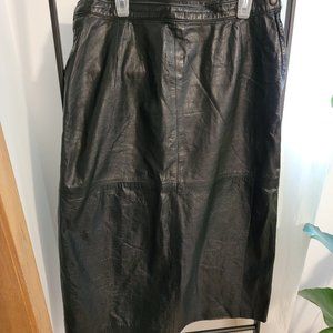 Vintage leather A-line skirt!